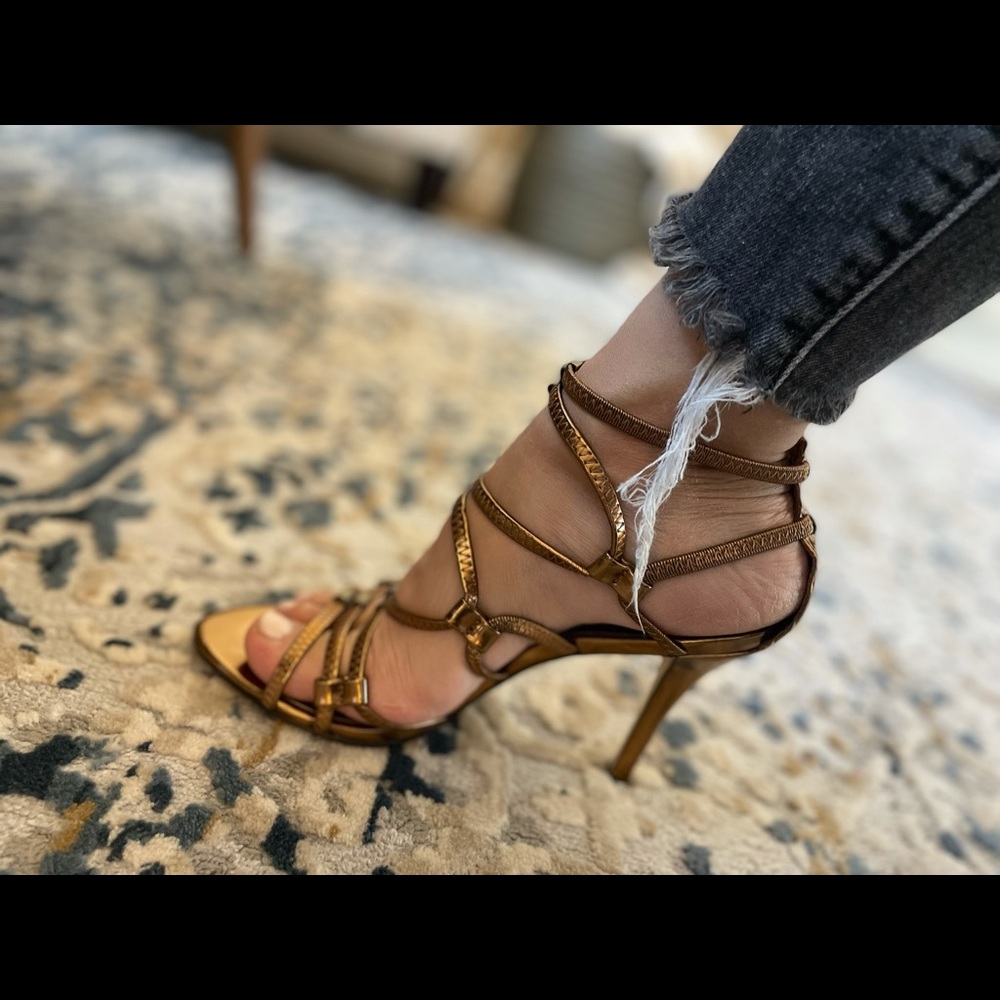 Guess by Marciano Bronze/Gold 6.5 high heels sandals